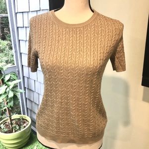 Brooks Brothers XS Silk Taupe Crew Neck sweater